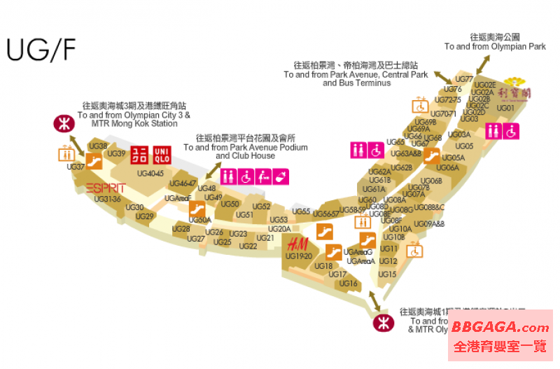 平面圖(資料來源: 奧海城網頁) 